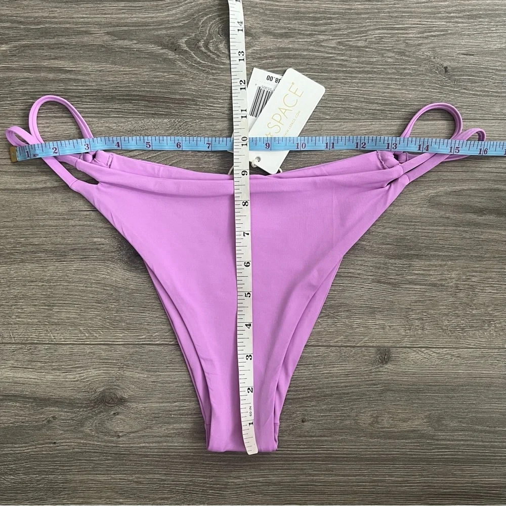 L*SPACE Wilder Bitsy Bikini Bottom XL Jewel Purple Pastel Strappy Cheeky Retro
